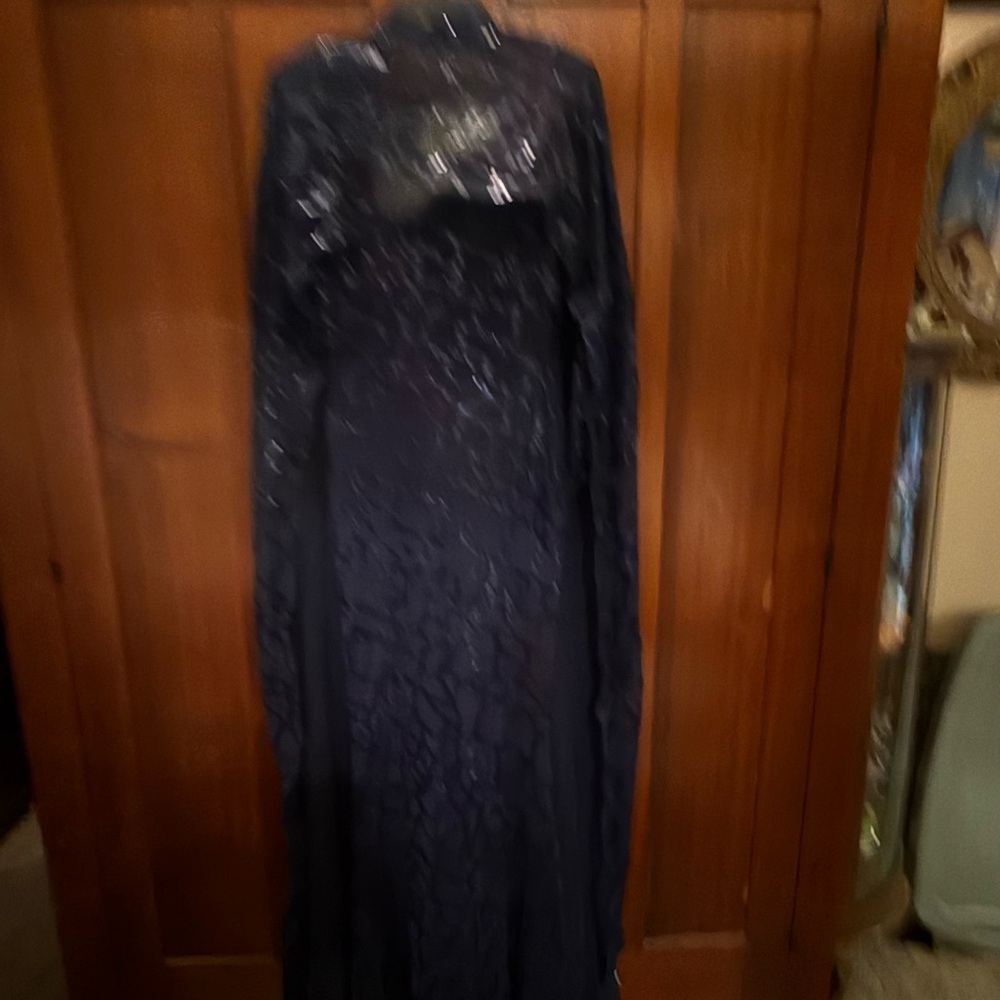 Sophisticated Long Sleeve Navy Dress